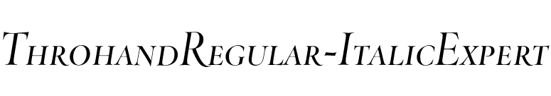 ThrohandRegular-ItalicExpert font preview