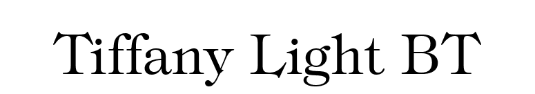 Tiffany Light BT font preview