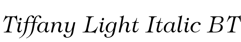 Tiffany Light Italic BT font preview