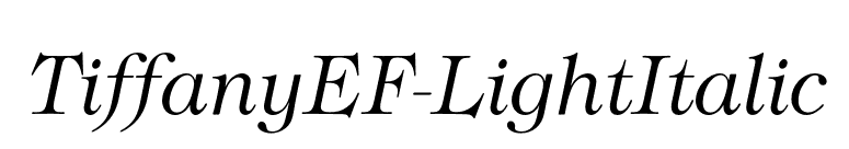 TiffanyEF-LightItalic font preview