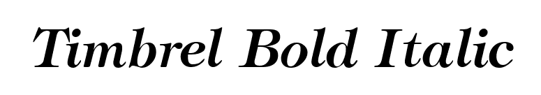 Timbrel Bold Italic font preview