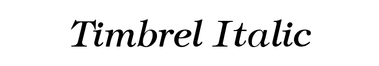 Timbrel Italic font preview