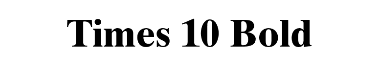 Times 10 Bold font preview