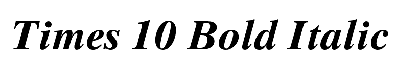 Times 10 Bold Italic font preview