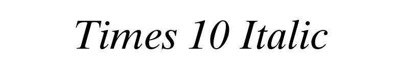 Times 10 Italic font preview