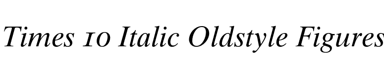 Times 10 Italic Oldstyle Figures font preview