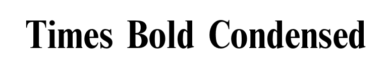 Times Bold Condensed font preview