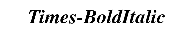 Times-BoldItalic font preview