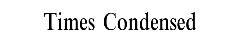 Times Condensed font preview