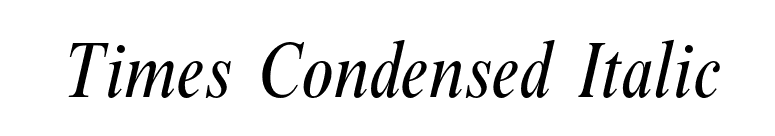 Times Condensed Italic font preview