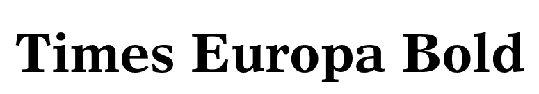 Times Europa Bold font preview