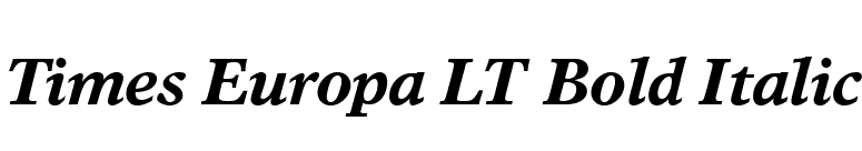 Times Europa LT Bold Italic font preview