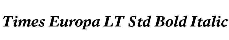 Times Europa LT Std Bold Italic font preview