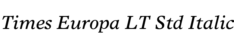 Times Europa LT Std Italic font preview