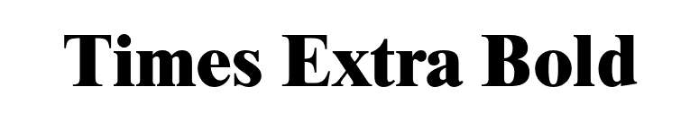 Times Extra Bold font preview