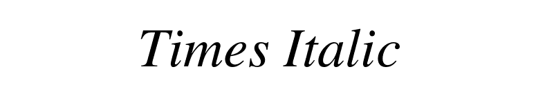 Times Italic font preview