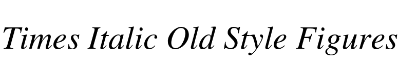 Times Italic Old Style Figures font preview