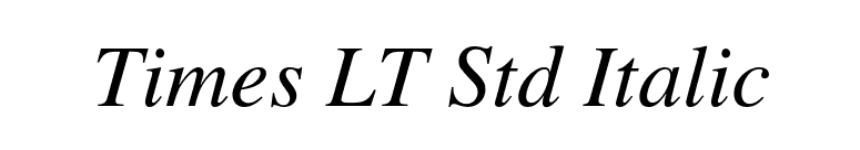 Times LT Std Italic font preview