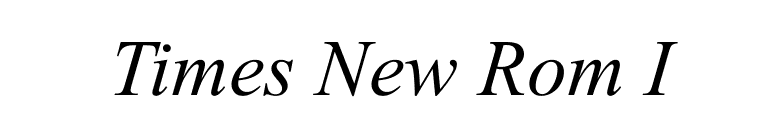 Times New Rom I font preview
