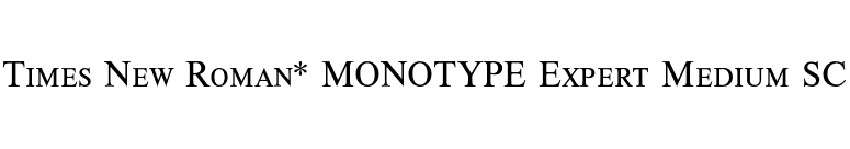 Times New Roman* MONOTYPE Expert Medium SC font preview