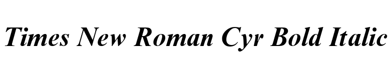 Times New Roman Cyr Bold Italic font preview