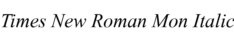 Times New Roman Mon Italic font preview