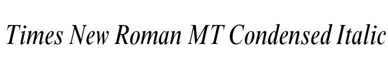 Times New Roman MT Condensed Italic font preview