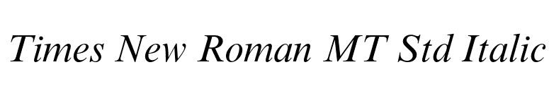 Times New Roman MT Std Italic font preview