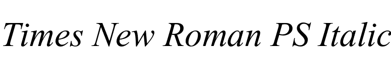 Times New Roman PS Italic font preview
