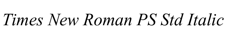 Times New Roman PS Std Italic font preview