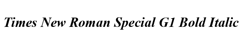 Times New Roman Special G1 Bold Italic font preview