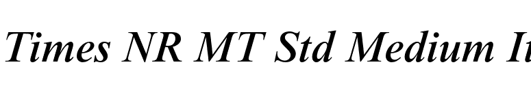 Times NR MT Std Medium It font preview