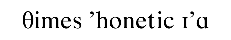 Times Phonetic IPA font preview