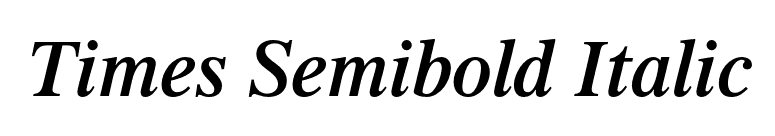 Times Semibold Italic font preview