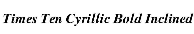 Times Ten Cyrillic Bold Inclined font preview