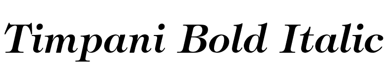 Timpani Bold Italic font preview