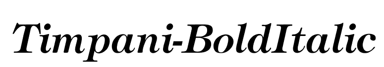 Timpani-BoldItalic font preview