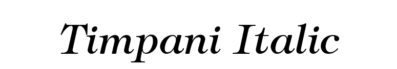 Timpani Italic font preview