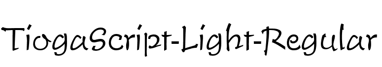 TiogaScript-Light-Regular font preview
