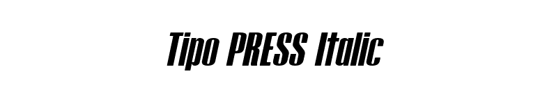 Tipo PRESS Italic font preview