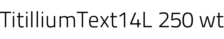 TitilliumText14L 250 wt font preview