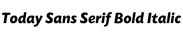 Today Sans Serif Bold Italic font preview