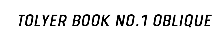 Tolyer Book no.1 Oblique font preview