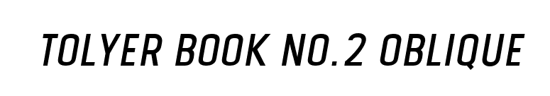 Tolyer Book no.2 Oblique font preview