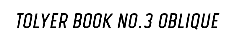 Tolyer Book no.3 Oblique font preview