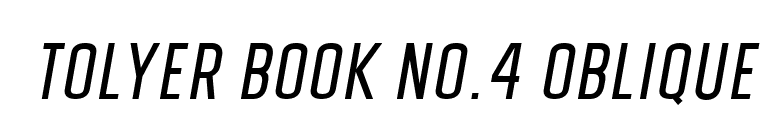 Tolyer Book no.4 Oblique font preview
