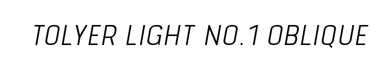 Tolyer Light no.1 Oblique font preview