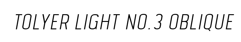 Tolyer Light no.3 Oblique font preview