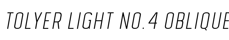 Tolyer Light no.4 Oblique font preview