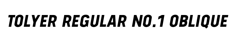 Tolyer Regular no.1 Oblique font preview